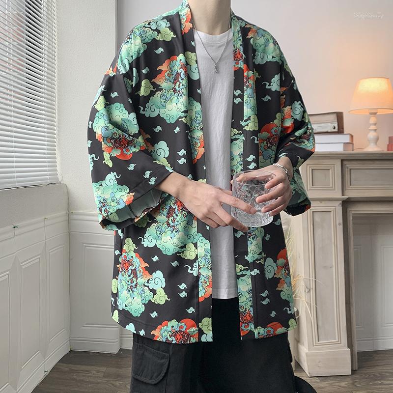 

Men's Casual Shirts Summer Large Size China Style Half Sleeve Cardigan Men Thin Taoist Robe Cloak Fashion Han Suit Tops Coat Unisex Shirt, Purpletiger