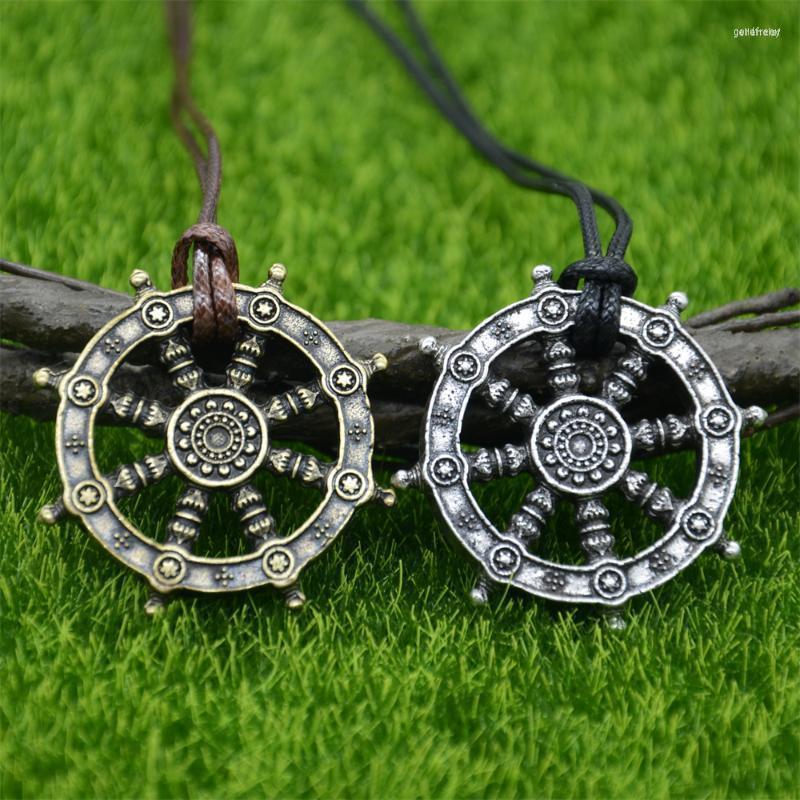 

Pendant Necklaces Religious Wheel Of Life Samsara Buddhist Jewelry Dharma Amulet Buddha Viking Necklace Men Women TalismanPendant Gord22