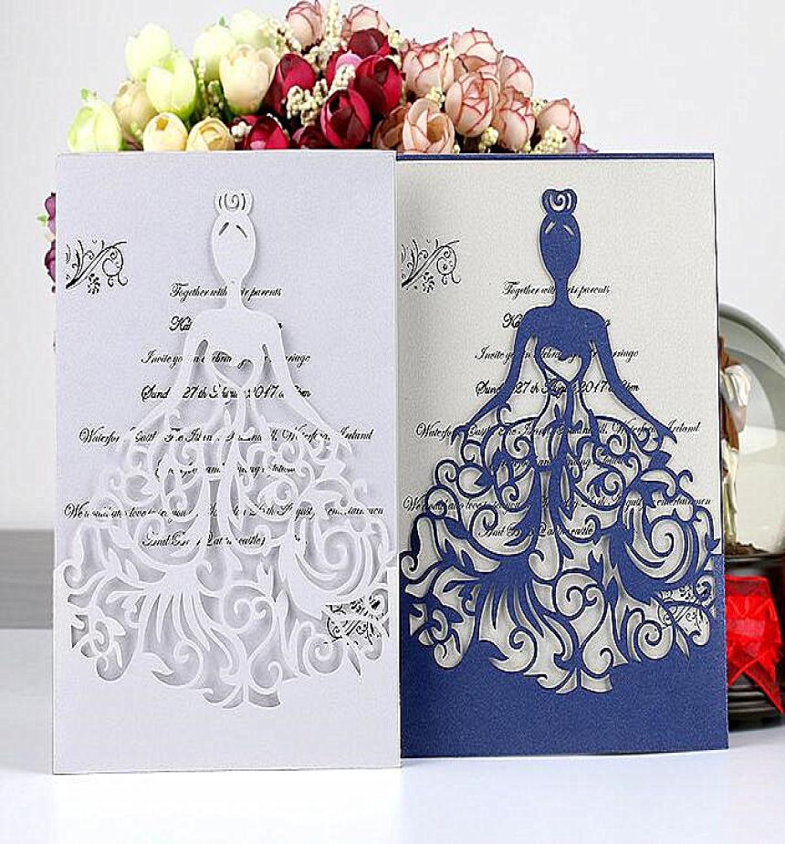 

Bride girl greeting card Wedding Invitations Card Hollow Bride Invitations Cards for Wedding Bridal Invitation Engagement Invitati7461510, White