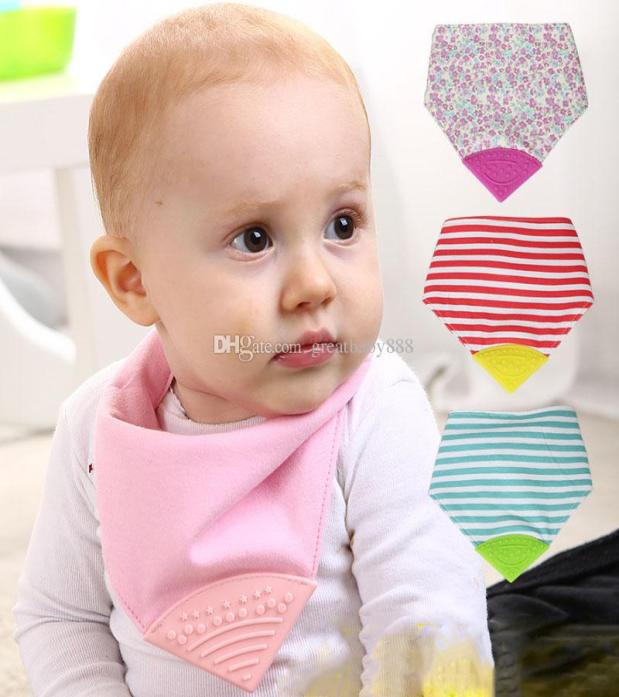 

Baby Bibs Infants stripe Triangle Burp Cloths cartoon with Teethers Feeding Scarf 14 colors C28499385882