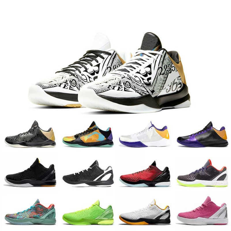 

Top High Quality Mamba 5 6 Bhm Proto Mens Basketball Shoes 6s Think Pink Black Del Sol Grinch Men Trainers Outdoor Sports Sneakers 40-46, Color#15