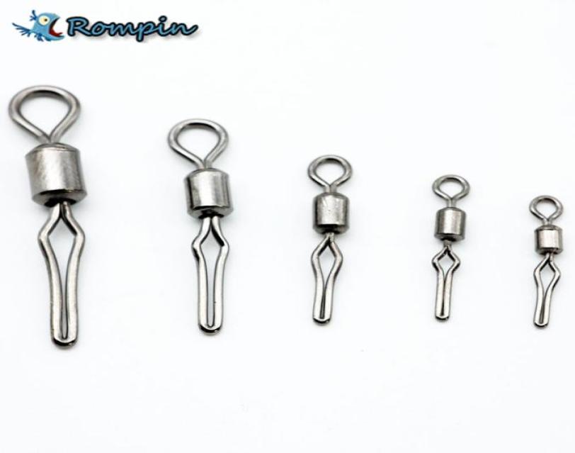 

Rompin 50pcslot Swivel with side line clip fishing tackle fishhooks fishing connector fishing swivels with snap size 2 4 6 8 106307516