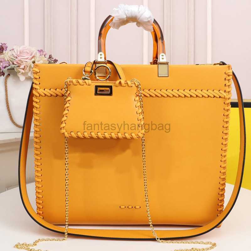 

FF Bags Sunshine Tote Bag Weave Handbags Crochet Composite Bag Chain Mini Bag Crossbody Shoulder Bags Leather Hard Glass Handle Large Capacity Top Quality