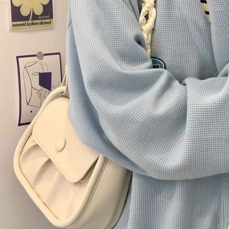 

Evening Bags Fashion Women Shoulder Bag PU Leather Magnetic Flip Cover Crossbody Luxury Designer, White