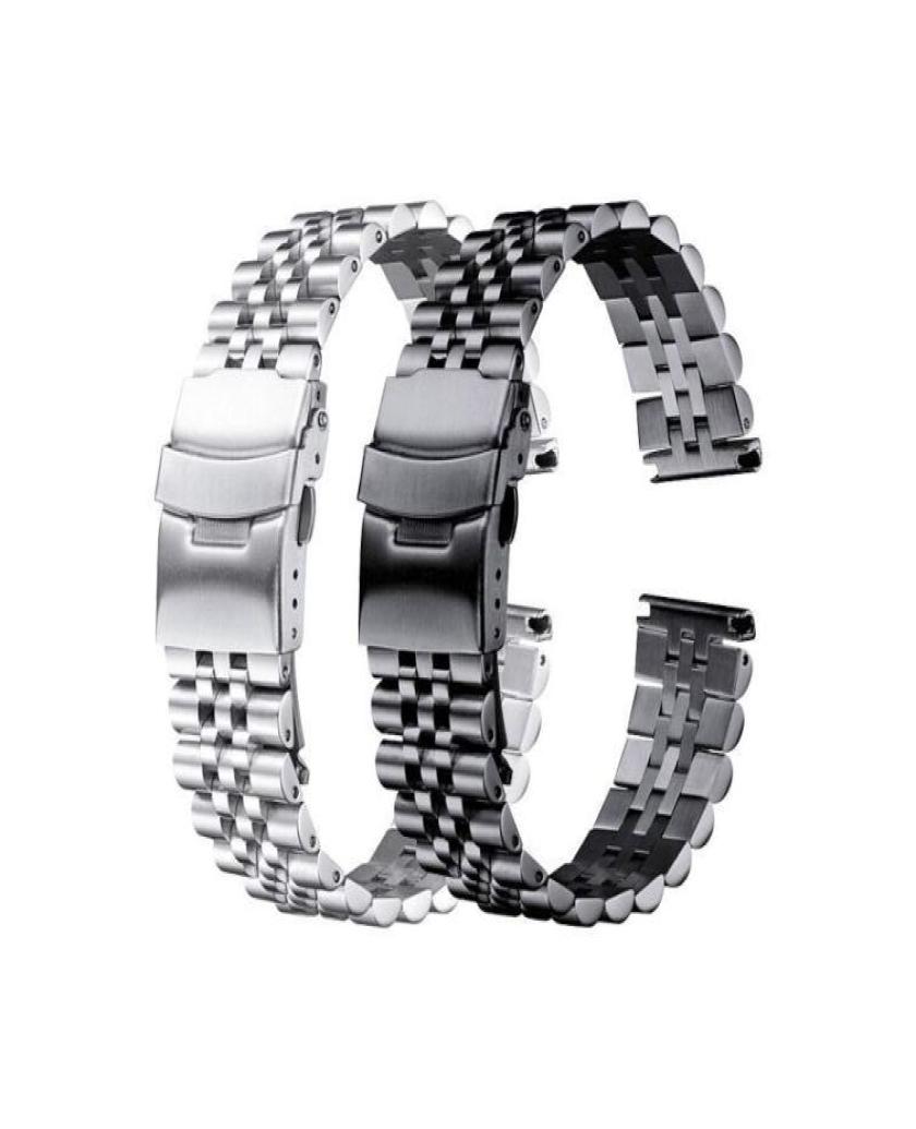 

Stainless Steel Bracelet 18mm 19mm 20mm 21mm 22mm 24mm 26mm Women Men Silver Solid Metal Watch Band Strap Accessorie3436323