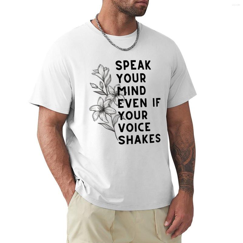 

Men's Polos Speak Your Mind Even If Voice Shakes T-Shirt Quick Drying Anime Oversized Short Mens Clothes, Army green