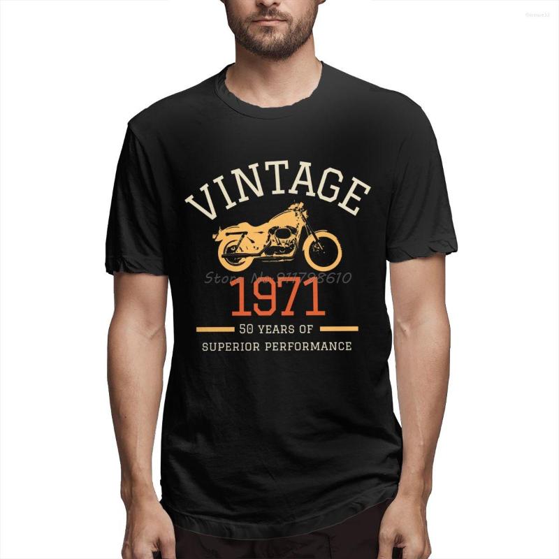 

Men's T Shirts 1971 50 Years Old Birthday Gift Retro Motorcycle Shirt Cotton Custom Short Sleeve Tshirt Men Tees Streetwear Harajuku, Black