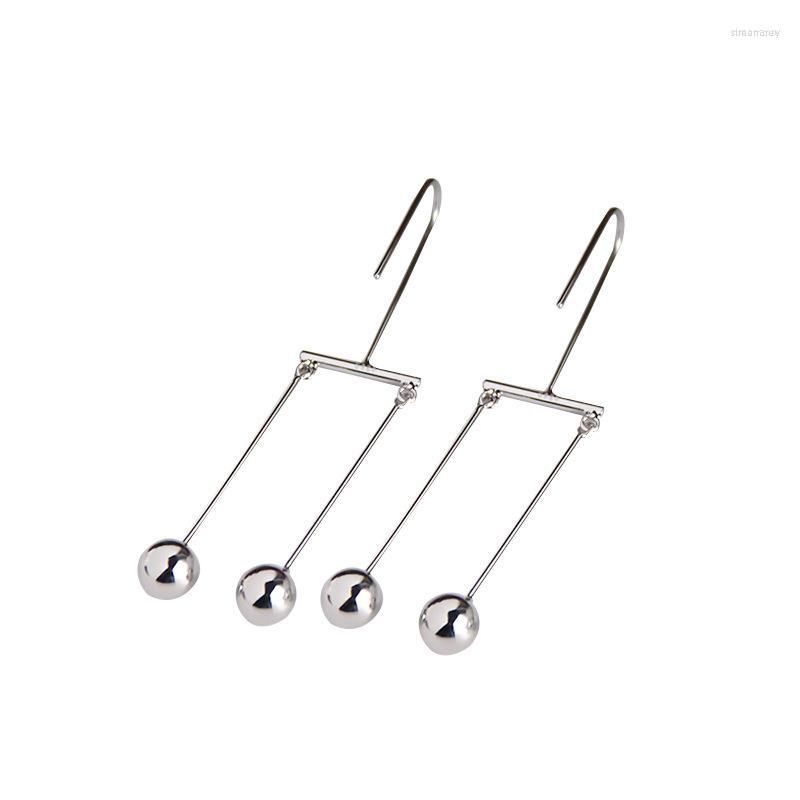 

Hoop Earrings 925 Sterling Silver Cool Style Simple Personality Scale Bead Female