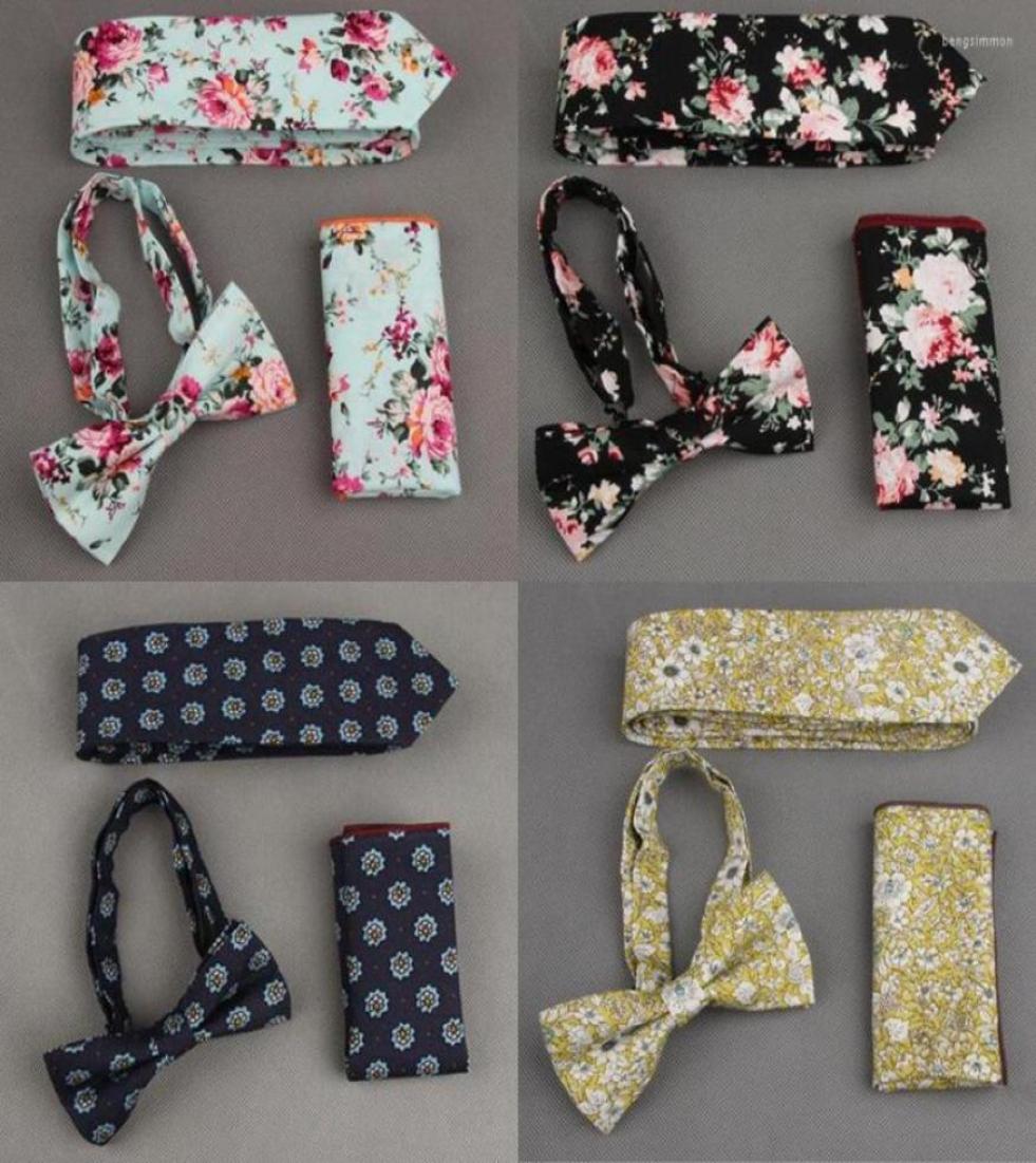 

Bow Ties Ricnais Classic 6cm Slim Men39s Bowtie Pocket Square Tie Sets Black Green Paisley Floral Print Handkerchief Suit Men4901794
