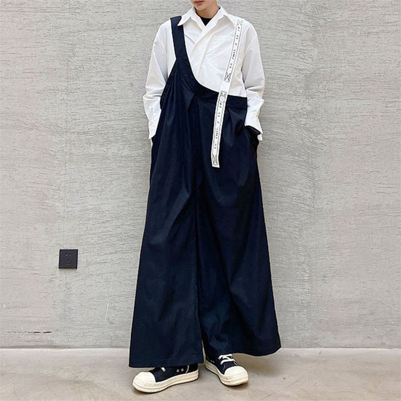 

Men's Jeans Spring And Summer Suspender Retro High Waist Niche Original Design Dark Loose Fashion Siling Wide Leg Trousers 230628, Black