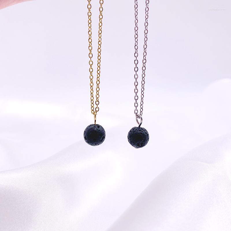 

Pendant Necklaces Stainless Steel Lava Stone Necklace Perfume Essential Oil Diffuser