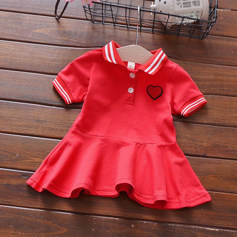 

Girl Dresses 2023 Summer Girls Short Sleeve Solid Color Love Dress, Green