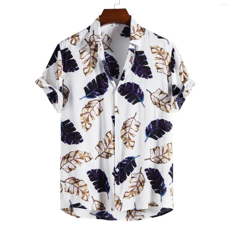 

Men' T Shirts Down Men Casual Fashion Tops Shirt Button Printed Top Summer Short Sleeve Loose Lapel Mens Athletic Tee, Orange