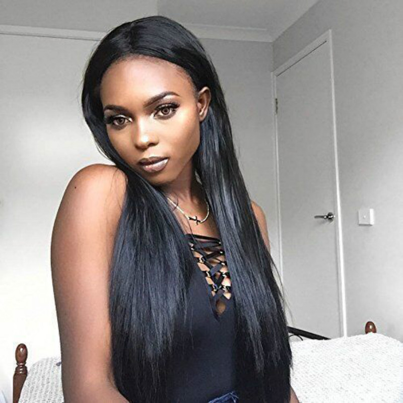 

13x4 Straight Lace Front Wig Transparent Brazilian Bone Straight Human Hair Wigs For Women 360 Lace Frontal Wig, Natural color