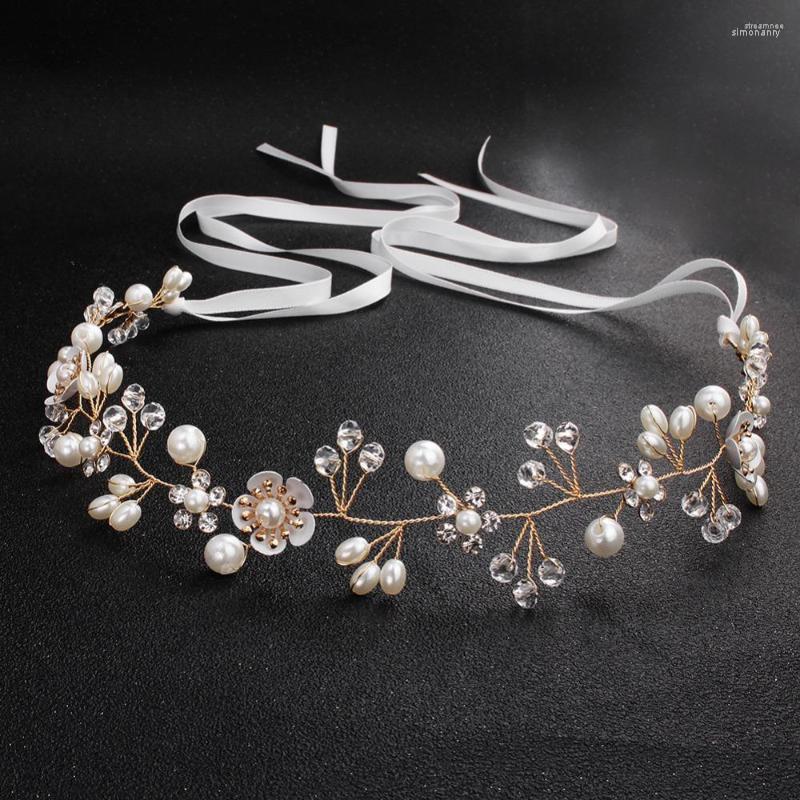 

Hair Clips Ambrum Valentine's Day Hand Made Bead Band Women Flower Wedding Jewelry Bride Luxury Dress Ribbon Accessor