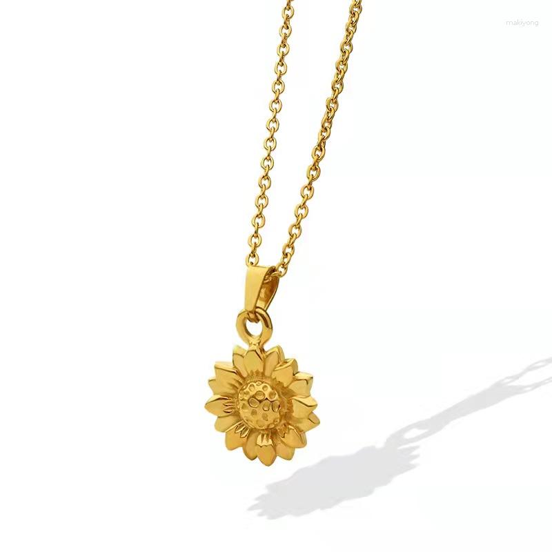 

Pendant Necklaces Fashion-Women-Designer-Sweet-Sunflower-Pendant-Necklace-Jewelry