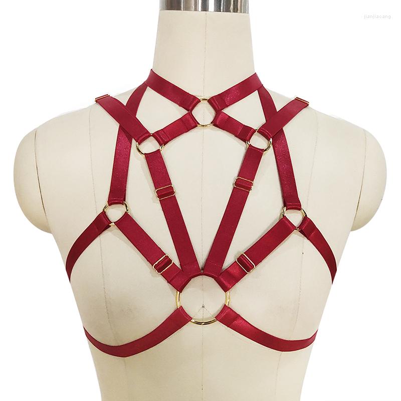 

Garters Fetish Tops Harness Strappy Bralette Cupless Top Gothic Body Lingerie Plus Size Belt Elastic Fashion Women Festival Rave, O0767
