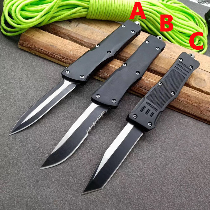 

New A168 9 Inch 3 Models Double Action Tactical Automatic Knife Pocket Camping Hunting Survival Auto Knives UT85 UT88 Italian Style A07 Godfather 920 BM 3300 3400 9600