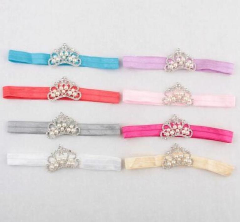 

Hair Accessories Baby Girls Infant Toddler Princess Pearl Crown Headband Hair Bow Band Po Prop YH4537037516, Yellow