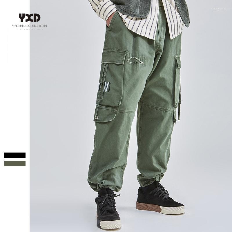 

Men's Pants Cargo Men 2023 Hip Hop Streetwear Jogger Pant Fashion Trousers Multi-Pocket Casual Autumn Sweatpants ArmyGreen, Black
