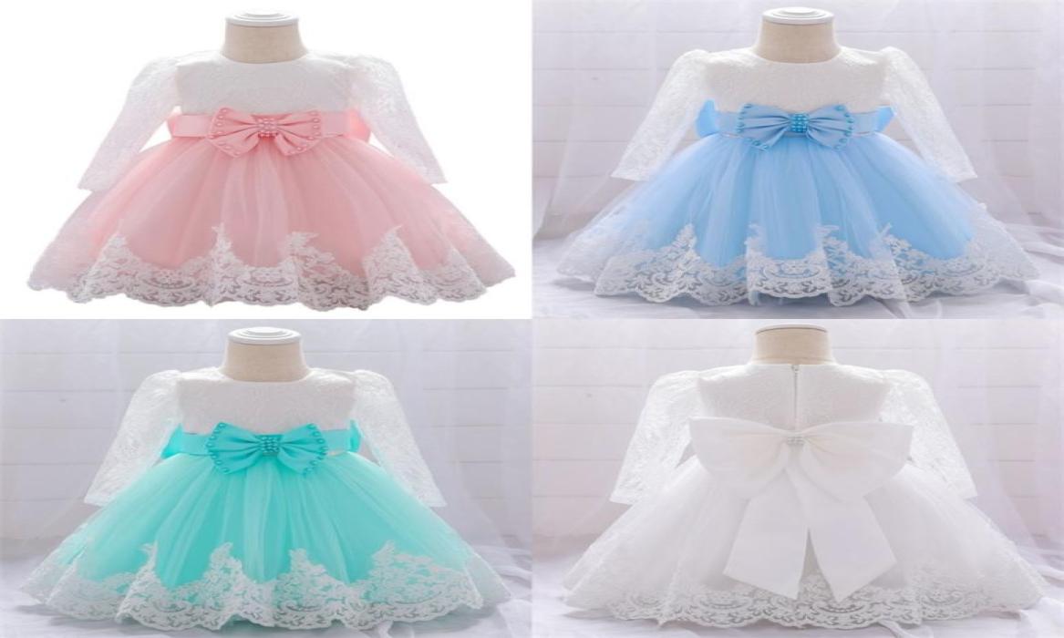 

2021 Winter Clothes Baby Girl Dress Long Sleeve 2 1st Birthday Dress For Girl Frock Party Princess Baptism Dress Infant Flower 3077987981, Pink