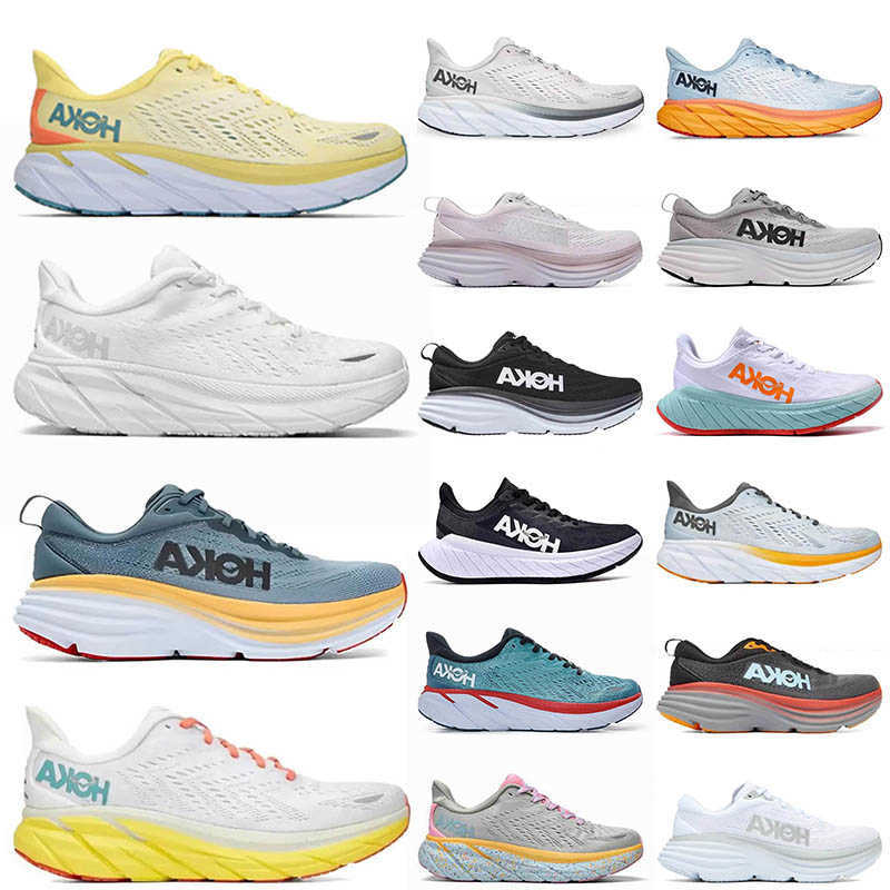 

2023 Top Fashion Running Shoes Hoka Bondi 8 Carbon X2 Clifton 8 Training Sneakers Accepted Lifestyle Shock Absorption Highway Designer Hokas Women Men Shoes, Clifton 8 (3) summer song ice flow