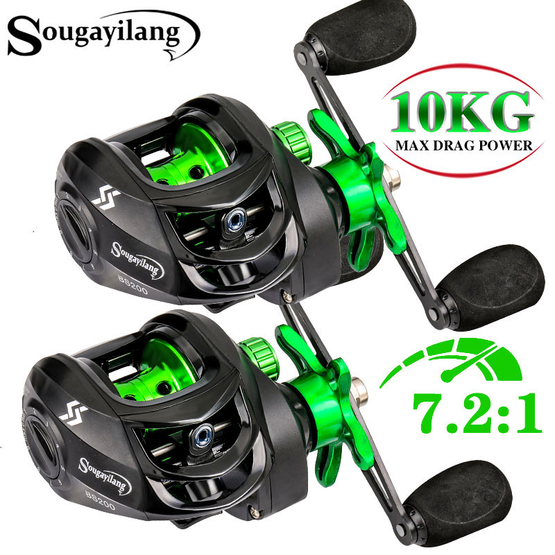 

Baitcasting Reels Sougayilang Fishing Reel 7.2 1 Gear Ratio Max Drag 10kg Baitcasting Reel with Aluminum Spool for Luya Freshwater Pesca 230627