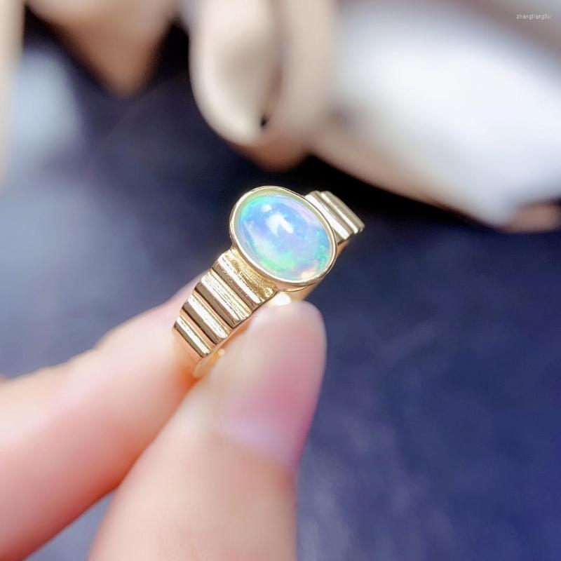 

Cluster Rings Sterling Silver 925 Natural Opal Ring Engagement Women's Luxury Gem Jewelry Wedding Gift Boutique