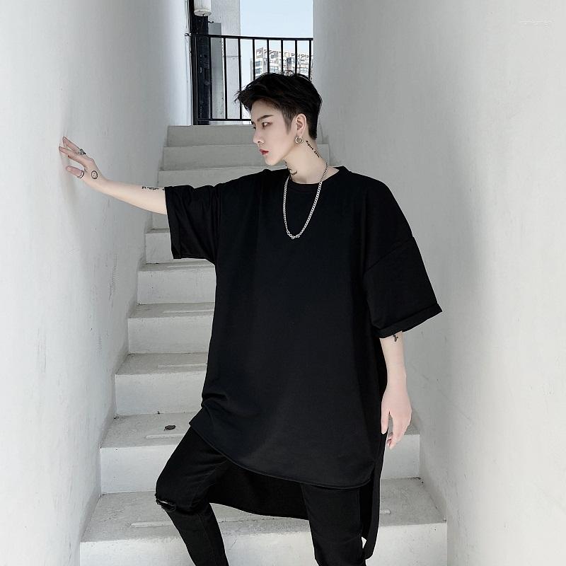 

Men's T Shirts Men's T-shirts Spring/summer Casual Baggy Short Sleeve Medium Length Round Neck Hip Hop Punk Goth Trend, Black