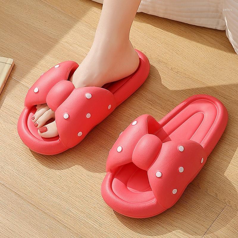 

Slippers Summer Funny For Women Big Bow Tie Outdoor Shoes Colorful Non-slip Bathroom Sandals Fashion Beach Flip Flops, Black