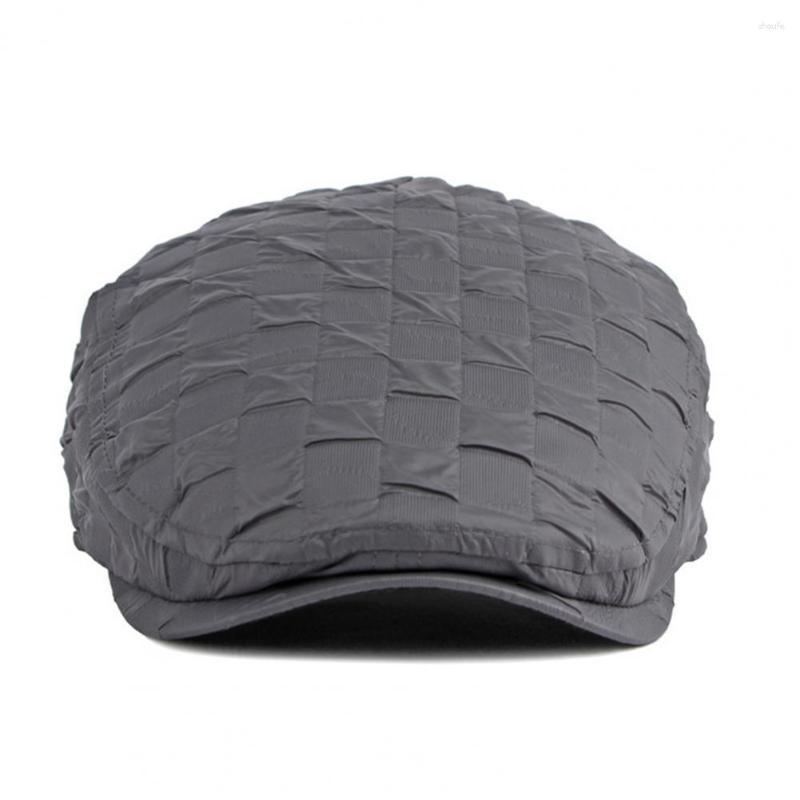

Berets Stylish Men Hat Solid Color Retro Sboy Windproof British Flat, Black