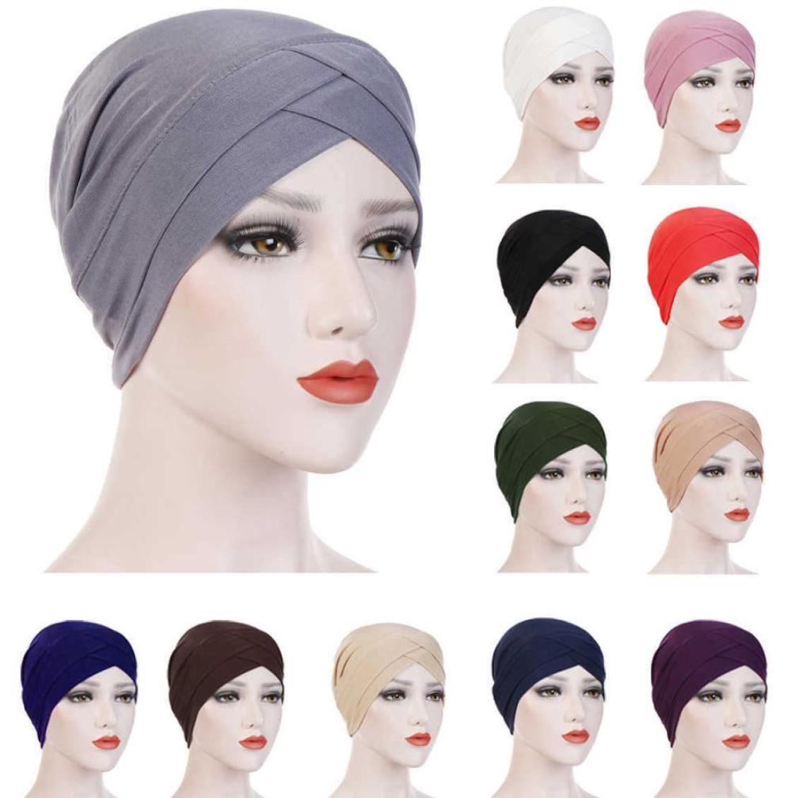 

Muslim Women Hijab Turban Hat Head Scarf Hair Loss Cancer Chemo Cap Headscarf Wrap Islamic Beanie Bonnet Stretch Headwear Hat X0805598684