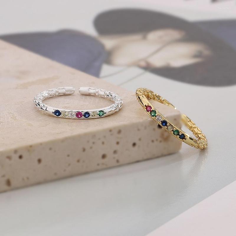 

Cluster Rings VENTFILLE 925 Sterling Silver Colored Zircon Irregular Ring For Women Girl Gift Liquid Lava Permutation Jewelry Drop