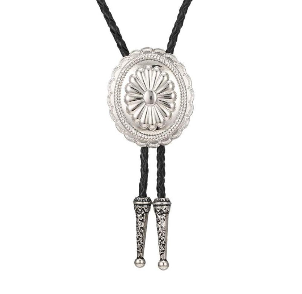 

Bow Ties Western Cowboy Zinc Alloy Tang Grass Flower Shield BOLO Tie Men And Women Shirt AccessoriesBow1482224