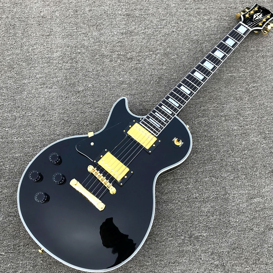 

Custom Shop, Black Head One-piece Electric Guitar, Rosewood Fingerboard, 22 Pinsilk, Gold Hardware, Free Shipping