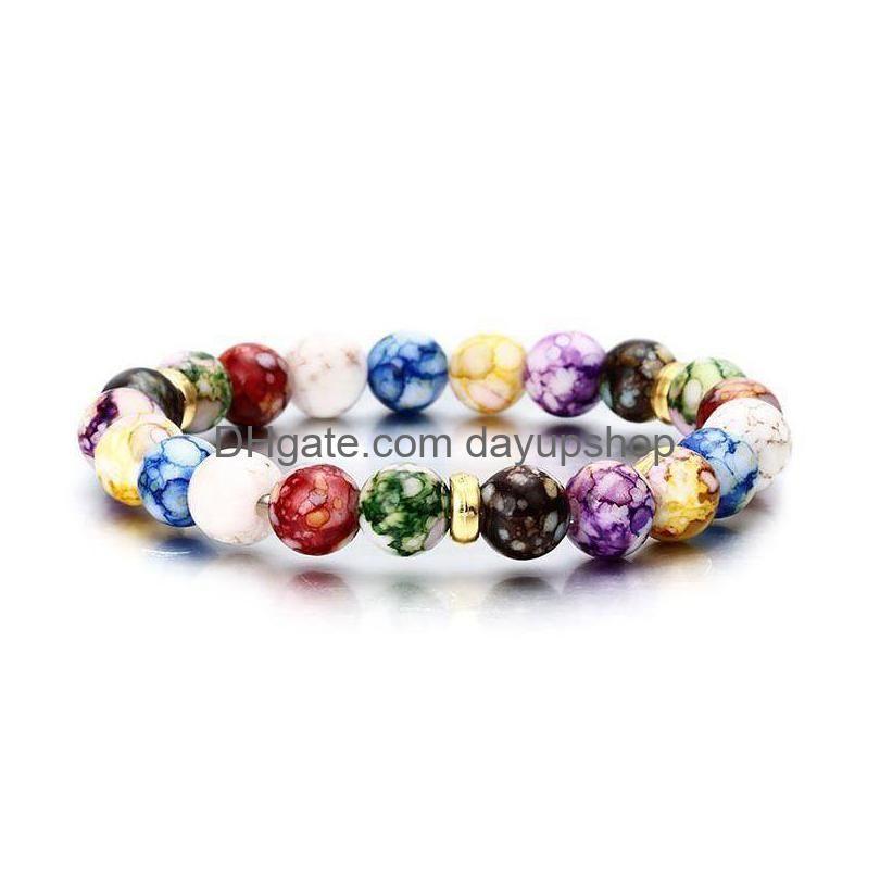 

Beaded Natural Resin Chakra Strands Bracelet Fashion Colorf Ornaments Energy Jewelry Women Man Bracelets Yoga Christmas 1 6Zx Dr Dro Dhiqd