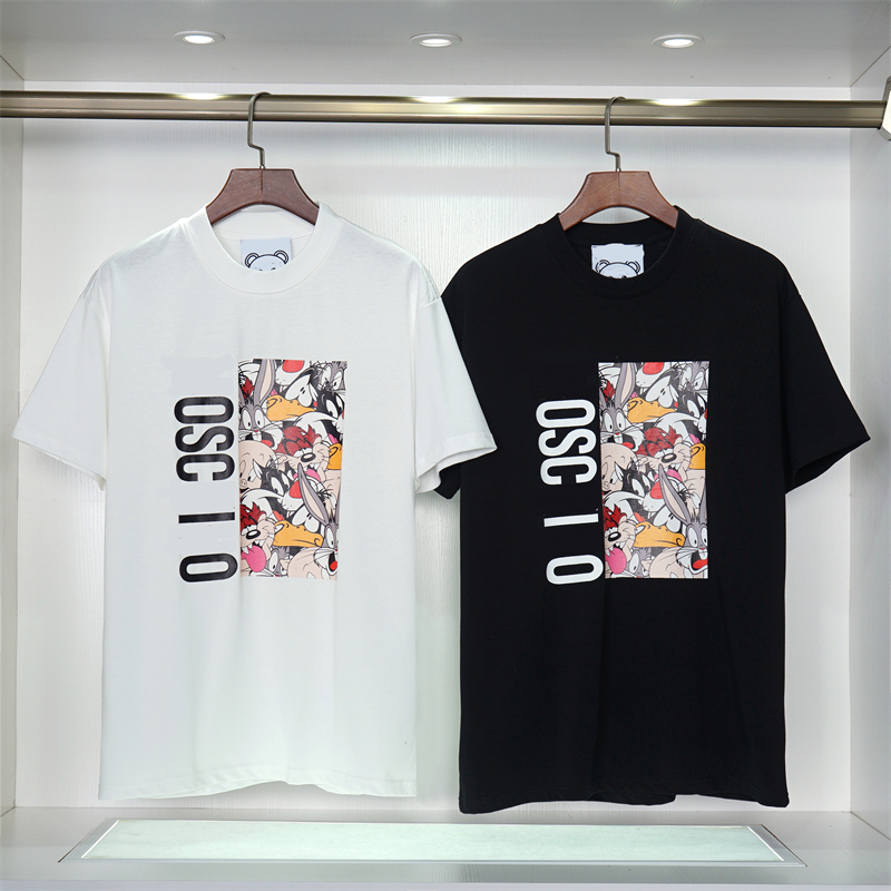 

Street Designer Short sleeved t shirt Men's 2023 Summer New Men's Loose Cotton Trend Half Sleeve Shirt Couple T shirt, Black