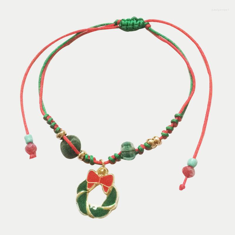 

Charm Bracelets HanJing Ladies 2023 Woman Couple Custom Wrap Rope Red Crystal Beads For Women Femme Christmas Jewelr