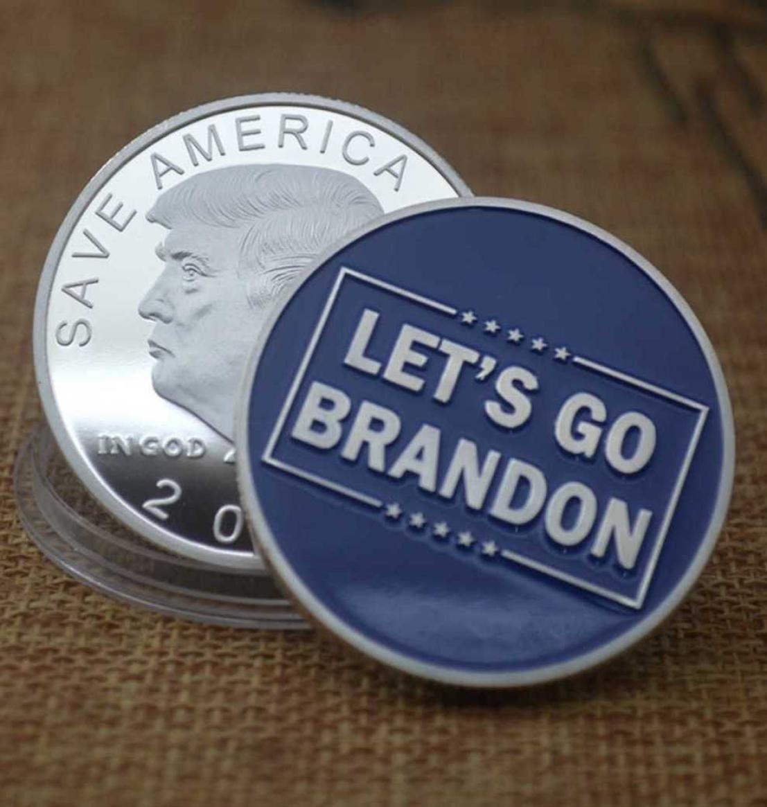 

FJB Let039s Go Brandon Coin 2024 Donald Trump President SAVE AMERICA AGAIN IN GOD WE TRUST Coins Silver Blue Plated Commemorati6262380