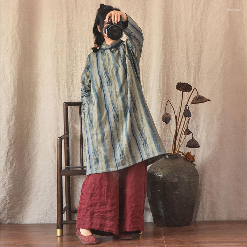 

Women's Blouses Striped Women Shirt 2023 Spring Summer Long Sleeve Big Size O Neck Vintage Fashion Thin Tops Female YoYiKamomo