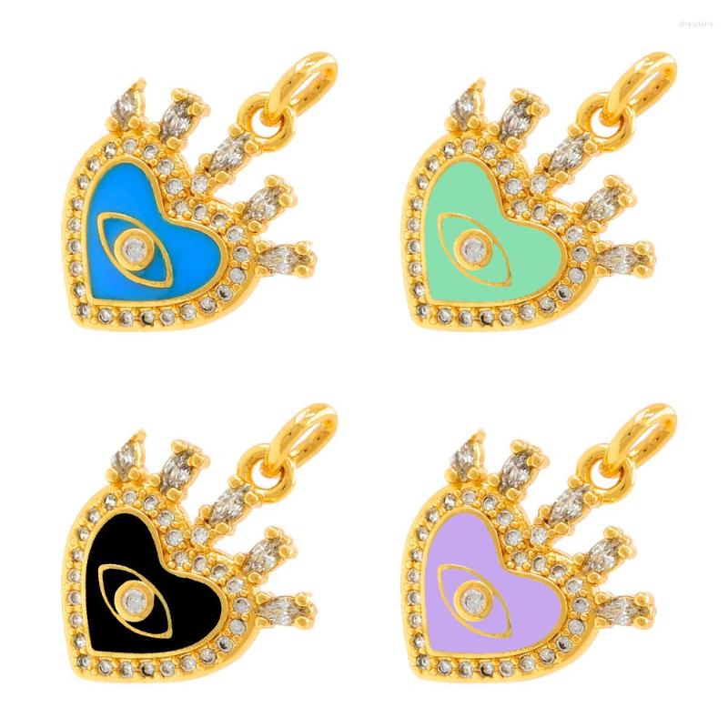 

Pendant Necklaces Love Eye Dripping Oil Magic Micro-inlaid Zircon Bracelet Necklace