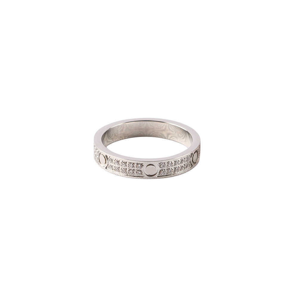 

Original designer Carti All-Sky Star Ring Two or Three Rows of Diamond Wide and Narrow LOVE Titanium Steel Straight Hair With logo