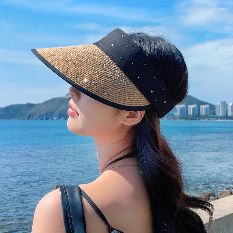

Wide Brim Hats Summer Straw Hat Women Woven Hollow Girls Outdoor Large Sunshade Fashion Versatile Sunscreen Sun, White