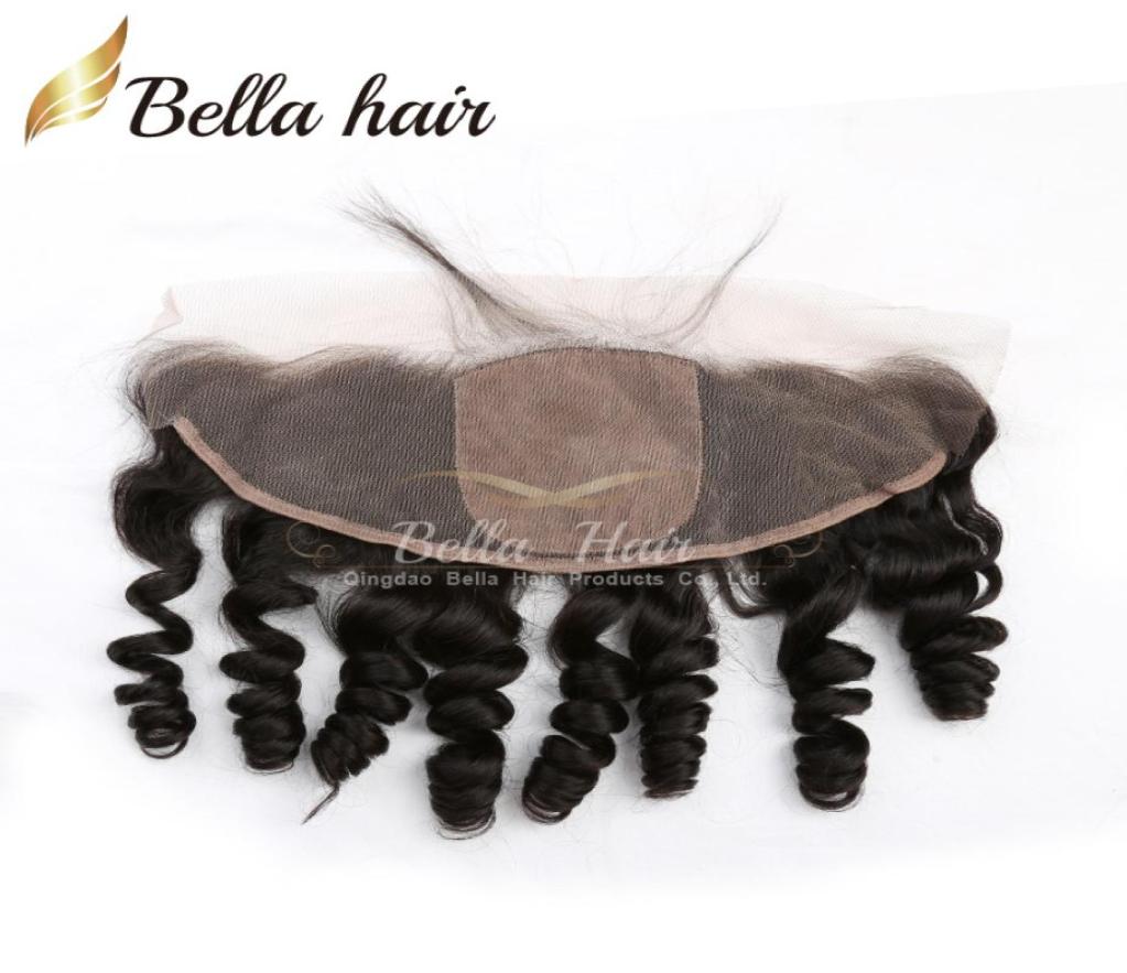 

13x4 Loose Wave Lace Frontal Closure with 4x4 Silk Base Top Brazilian Hair Extensions Hair Pieces Julienchina Durable 3 Layers3106837, Natural color