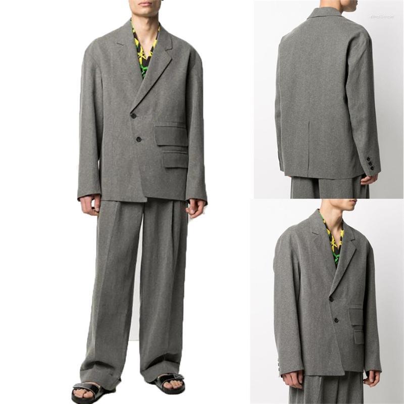 

Men's Suits Men's Costume Homme Woolen Cloth Men Solid Color Two Buttons Coat Pants Causal Prom Casual Tuxedos High Street Tailored, Purple