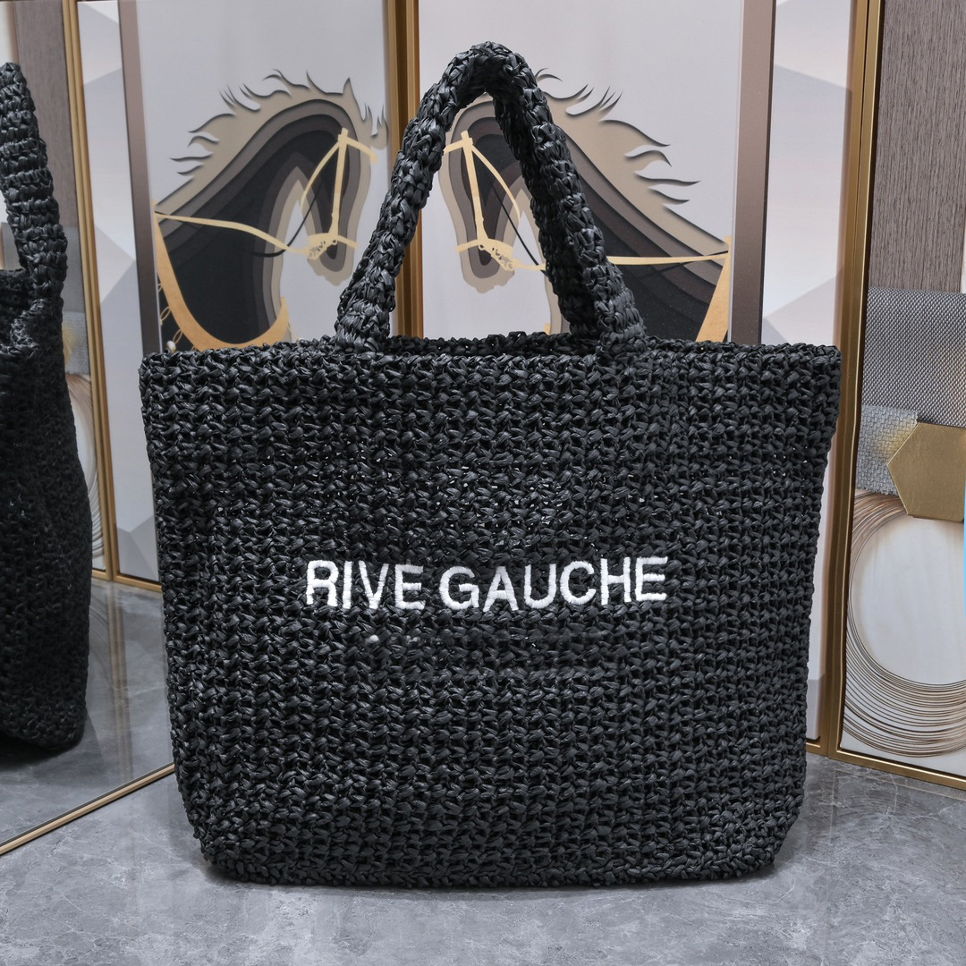 

Rive Gauche Supple In Raffia Crochet Weave Shopping bag Beach bags hand bag Womens mens totes linen Crossbody Shoulder Bag clutch handbags travel duffle pochette, #1 24cm