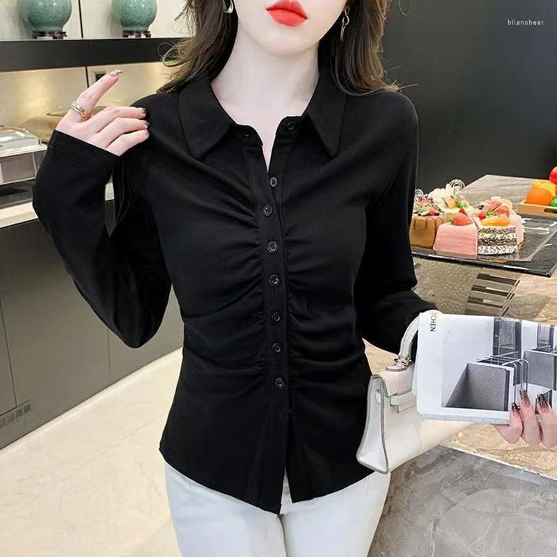 

Women's Blouses Fashion Woman Blouse 2023 Shirts & Autumn Long Sleeve Women'S Office Tops V Neck Elegant And Youth, White
