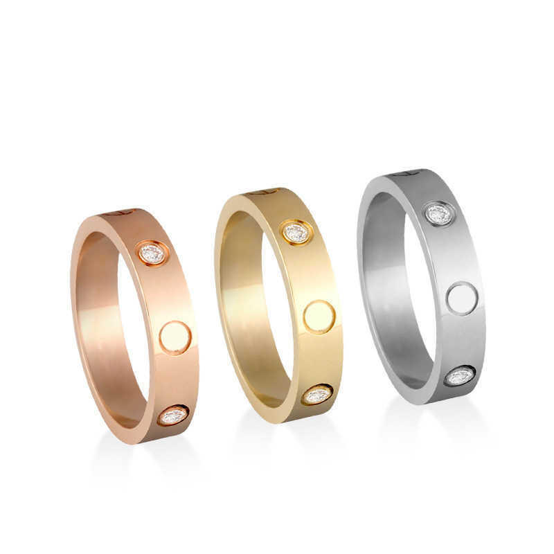 

high-quality Titanium steel love eternal ring inlaid with diamond fashion couple jewelry Carti high quality With logo