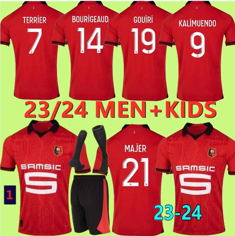 

Stade Rennais 23 24 soccer jerseys Rennes maillot de foot 2023 2024 SULEMANA BOURIGEAUD TERRIER Guirassy AGUERD KALIMUENDO TRAORE Men kids kit football shirts