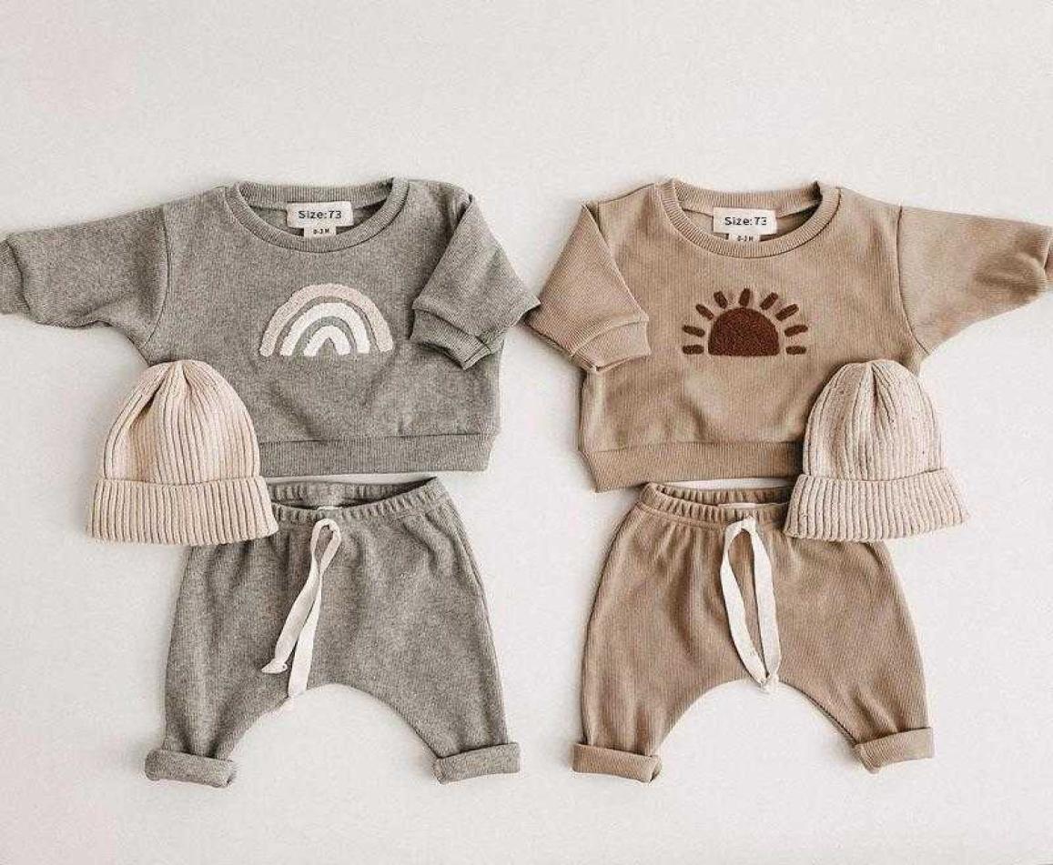 

Kids Clothing Sets Fashion Clothes Set Toddler Baby Boy Girl Pattern Casual Tops Child Loose Trousers 2pcs Designer OutfitClothing5983661, Dark grey